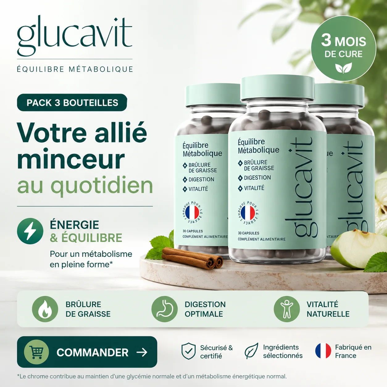 Pack de trois flacons Glucavit